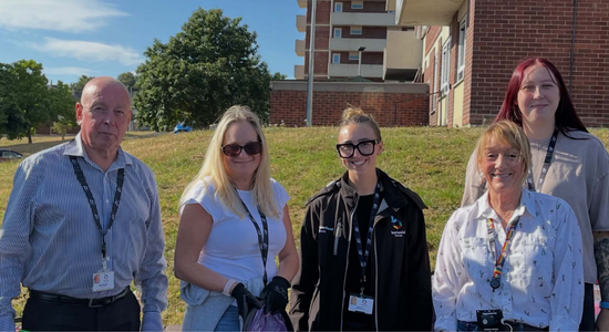 The Neighbourhood team and Fire Safety team at the Community Impact Day.