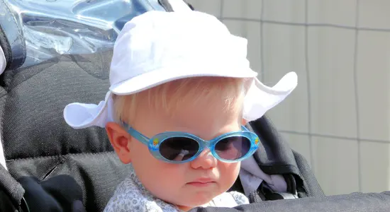 Baby Wearing Sun Hat