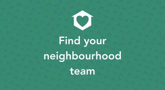 Text saying 'find your neighbourhood team'.