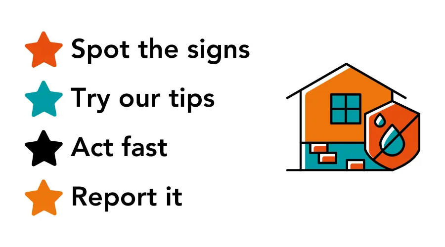 Spot The Signs, Try Our Tips, Act Fast, Report It